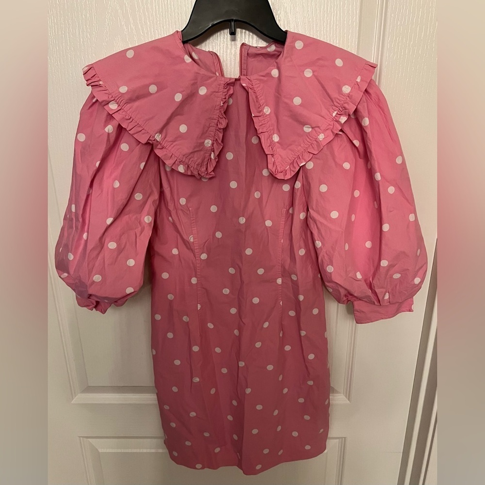 Ganni Pink and White Polka Dot Dress - Picture 4 of 8